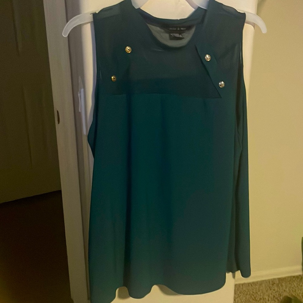 Jade green mesh top tank top.